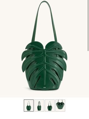 JW PEI Emerald Green Monstera Leaf Shoulder Bag